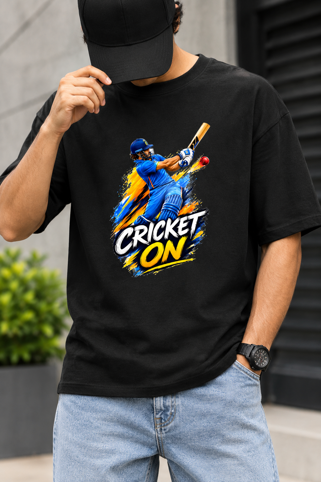 Cricket On – Premium Oversized Cotton T-Shirt